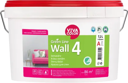 SEINAVÄRV VIVACOLOR GREEN LINE WALL 4 7,2L VALGE TÄISMATT