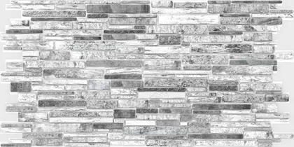 PVC SEINAPANEEL 48X95CM RELJEEF KIVI PLASTUSKA MUST-VALGE