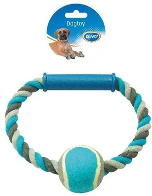 LEMMIKLOOMA NÖÖRLELU RÕNGAS TENNISEPALLIGA DUVO+ 18CM HALL/SININE