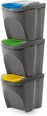 PRÜGIKASTIDE 3-NE KOMPLEKT PROSPERPLAST SORTIBOX 3X20L HALL