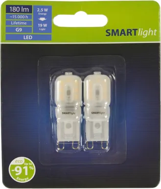 LED LAMP 2,5W G9 180LM 3000K 2TK PAKIS SMARTLIGHT