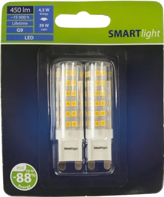 LED LAMP 4,5W G9 450LM 3000K 2TK PAKIS SMARTLIGHT