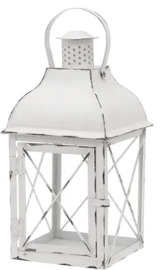 LATERN LYDIA RUSTIC POLARLANTERNS 17X17X34CM VALGE METALL/KLAAS