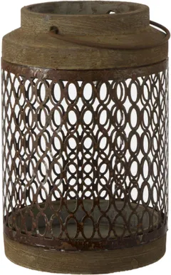 LATERN HOUSE OF SEASONS HURRICANE LIGHT RUST Ø18X29,5CM