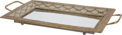 SANGADEGA KANDIK 62X33,5CM METALL ANTIIK TUME KULD