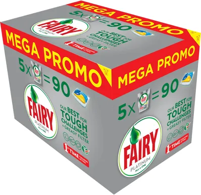 NÕUDEPESUVAHEND FAIRY KAPSLID ALL IN 1 PLATINUM MEGABOX 90TK