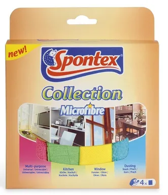 MIKROFIIBERLAPP SPONTEX COLLECTION 4TK KOMPLEKTIS