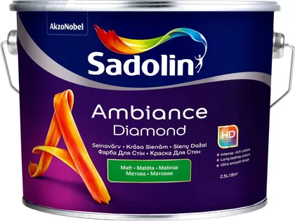 SEINAVÄRV SADOLIN AMBIANCE DIAMOND 2,5L VALGE MATT