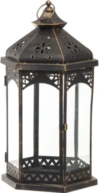 LATERN 4LIVING PADMA 23X20,5X42CM MUST/KULDNE