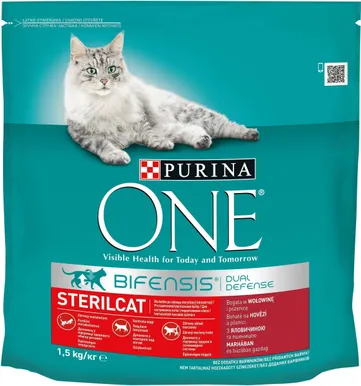 KUIV KASSITOIT PURINA ONE STERILCAT VEISELIHA/NISU 1,5KG