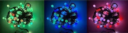 VILKUV JÕULUVALGUSTUS ECO BRIGHT CHERRY 100LED, IP44, 9,9M, MITMEVÄRVILINE