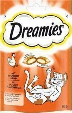LEMMIKLOOMA SUUPISTE KASSIDELE DREAMIES KANALIHAGA 60G