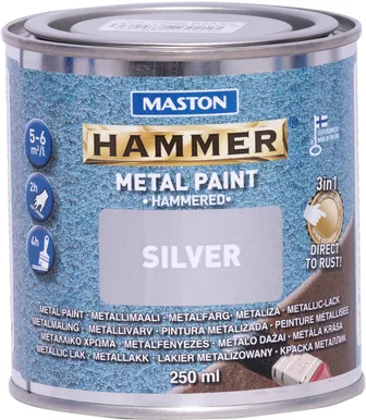 METALLIVÄRV MASTON HAMMER 250ML VASARALAKK HÕBE