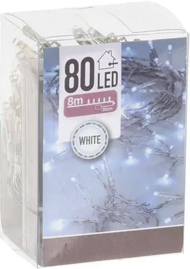 JÕULUVALGUSTUS 80 LED TAIMERIGA, VALGE