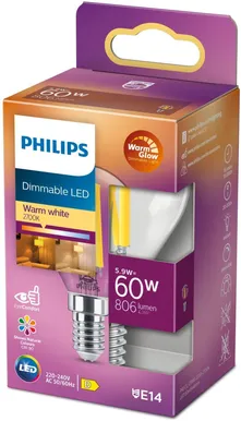 LED LAMP PHILIPS CLASSIC FILAMENT 5,9W E14 P45 806LM