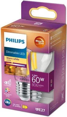 LED LAMP PHILIPS CLASSIC FILAMENT 5,9W E27 P45 806LM