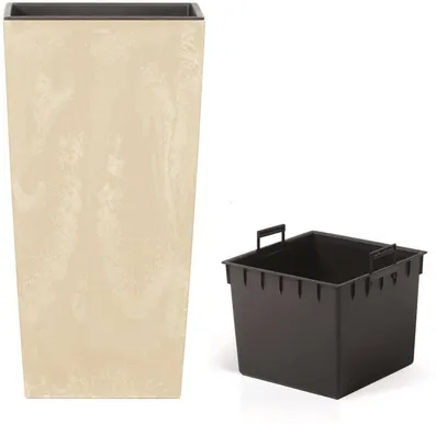 LILLEPOTT PROSPERPLAST URBI SQUARE 29,5CM, KREEMJAS BETOONI IMITATSIOON