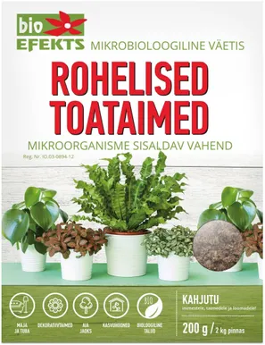 MIKROBIOLOOGILINE VÄETIS BIOEFEKTS LEHTDEKORATIIVSETELE TOATAIMEDELE 200G