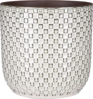 ÜMBRISPOTT MICA DECORATION DAAN Ø13,5X13CM VALGE