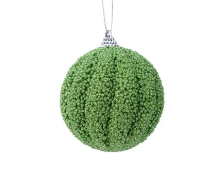 JÕULUEHE DECORIS 8CM VAHUST, ROHELINE GLITTER