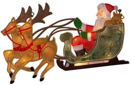 JÕULUVALGUSTUS KONSTSMIDE JÕULUVANA SAANIGA SILUETT 20LED 30X28CM
