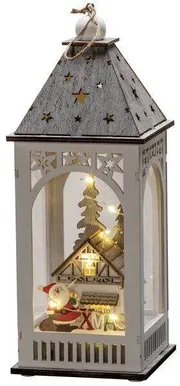 JÕULUKAUNISTUS KONSTSMIDE PUIDUST LATERN JÕULUVANA 11X11X29CM