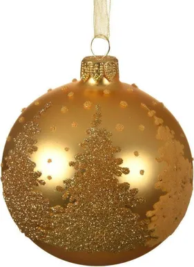 JÕULUEHE DECORIS 8CM KLAASIST, KULDSED PUUD