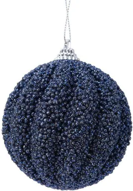 JÕULUEHE DECORIS 8CM GLITTER, TUMESININE