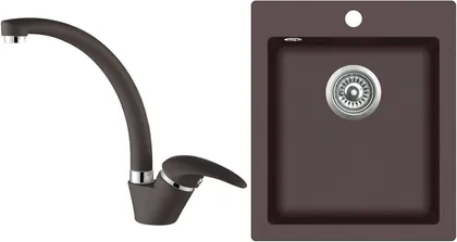 VALAMU JA SEGISTI KOMPLEKT AQUASANITA SQS100W+2813 GRANIIT TUME PRUUN