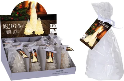 KÜÜNAL LED TULEGA PUU 12CM, VALGE
