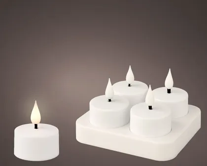 TEEKÜÜNAL LED TULEGA 4X4X4,5CM, 4TK PAKIS