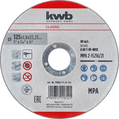 LÕIKEKETAS KWB, ÕHUKE 125 × 1,0