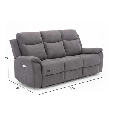 DIIVAN MILO 3-KOHALINE ELEKTRILINE RECLINER HALL