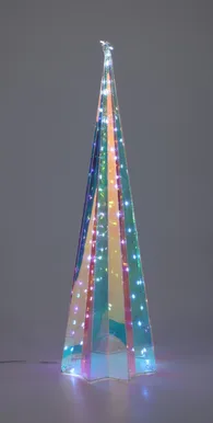 JÕULUKAUNISTUS KOONUS LED-TULED 13X13X40CM VIKERKAAREVÄRV