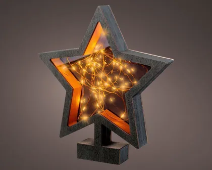 DEKORATSIOON LED-TÄHT VINEER 4,2X26X28CM MUST