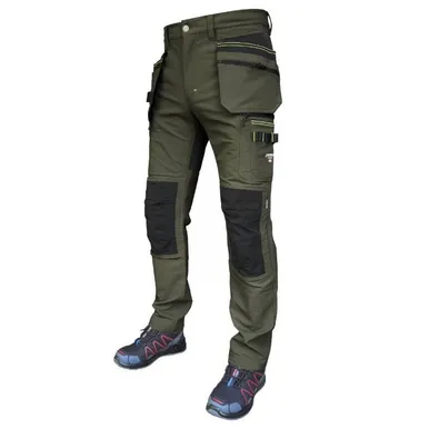 TÖÖPÜKSID PESSO JUPITER SLIM FIT RIPPTASKUTEGA ROHELINE C54