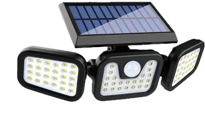 FASSAADIVALGUSTI 74LED 3-FUKTSIOONI SENSOR PÄIKESEPANEELIGA
