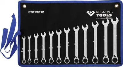 LEHTSILMUSNARRE KOMPLEKT BRILLIANT TOOLS 8-19MM LÜLITIGA, 12 OSA