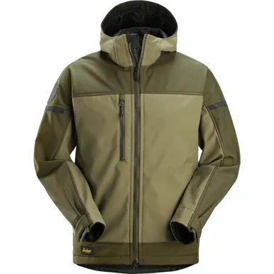TÖÖJAKK SNICKERS ALLROUNDWORK SOFTSHELL KHAKIROHELINE SUURUS XL