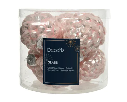 JÕULUKUULID KÄBI 5X7CM KLAAS ROOSA 6TK PAKIS