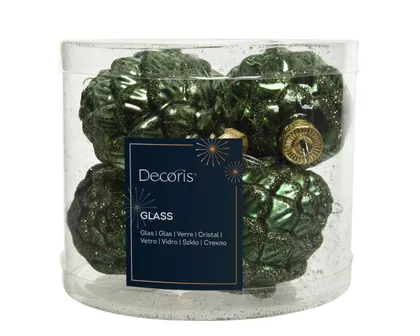 JÕULUKUULID KÄBI 5X7CM KLAAS ROHELINE 6TK PAKIS