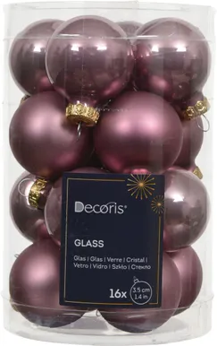 JÕULUKUULID Ø3,5CM ROOSA 16TK PAKIS