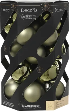 JÕULUKUULID Ø6CM PLAST ROHELINE 30TK PAKIS