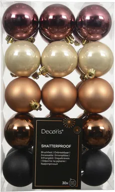 JÕULUKUULID Ø6CM VÄRVIDE MIX 30TK PAKIS