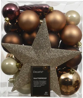 JÕULUKUULID Ø8CM VÄRVIDE MIX 33TK PAKIS