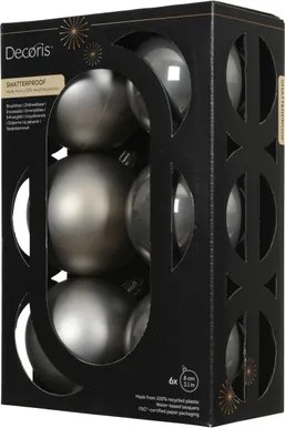 JÕULUKUULID Ø8CM PLAST HÕBE 6TK PAKIS