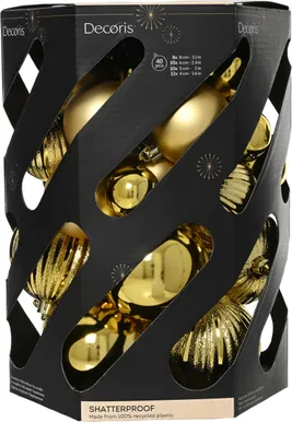 JÕULUKUULID PURUNEMISKINDEL, KULD MIX 40TK PAKIS