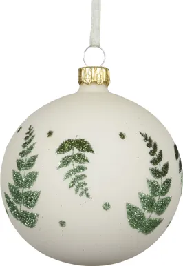 JÕULUKUUL LEHED Ø8CM KLAAS VALGE