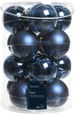 JÕULUKUULID Ø8CM KLAAS TUMESININE 10TK PAKIS