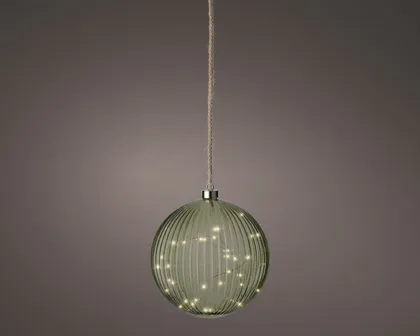 JÕULUKUJU PALL 40LED KLAAS 20CM ROHELINE